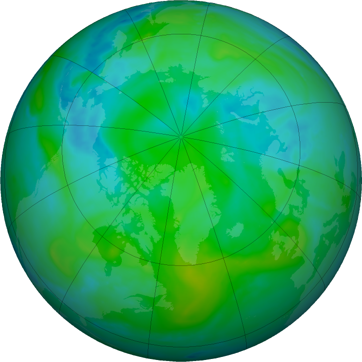 Arctic ozone map for 20 August 2016